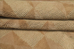 6x9 Moss, Beige, Tan Color Hand Knotted Tibetan Wool Modern & Contemporary Oriental Rug