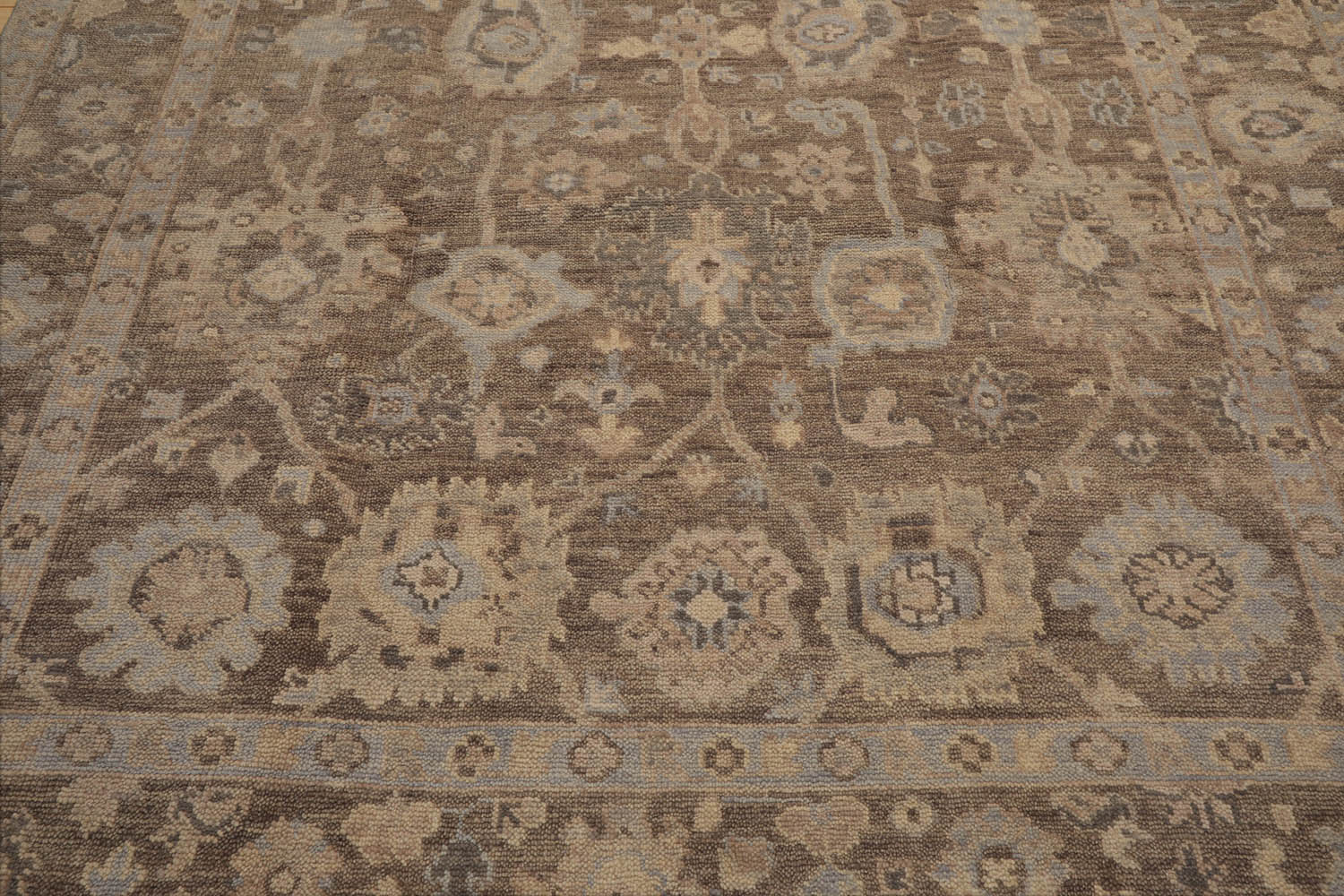 Marguez Hand Knotted Oriental Area Rug LoomBloom Brown Oushak Wool 9'x12'1''