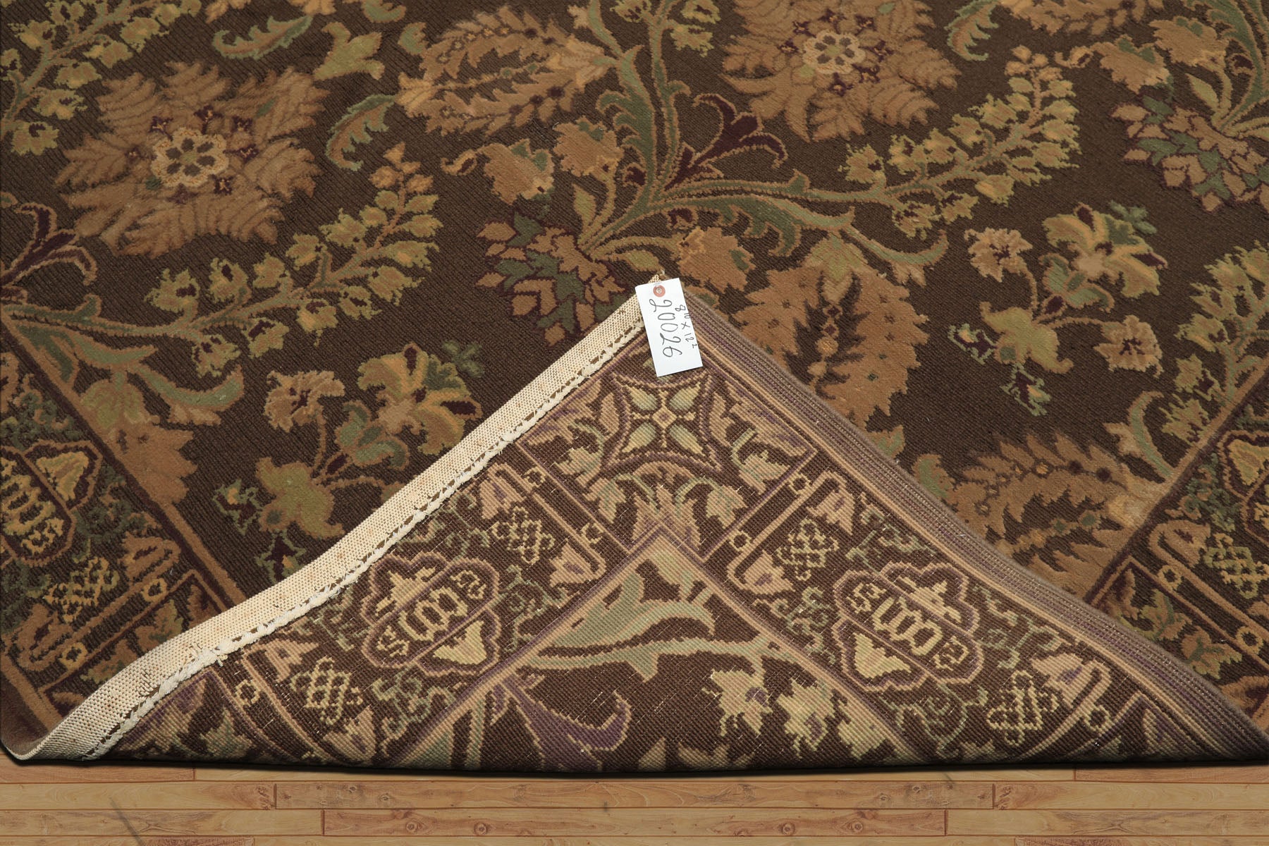 9x12 Brown, Tan, Sage Color Hand Knotted French Aubusson Savonnerie Wool Traditional Oriental Rug