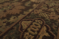 9x12 Brown, Tan, Sage Color Hand Knotted French Aubusson Savonnerie Wool Traditional Oriental Rug