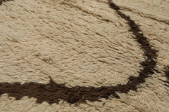 8x10 Ivory, Green, Coral Color Hand Knotted Moroccan Wool Modern & Contemporary Oriental Rug