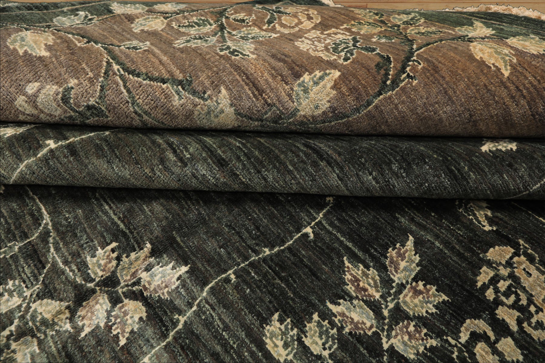 9x12 Celadon, Taupe, Ivory Color Hand Knotted Peshawar Wool Transitional Oriental Rug