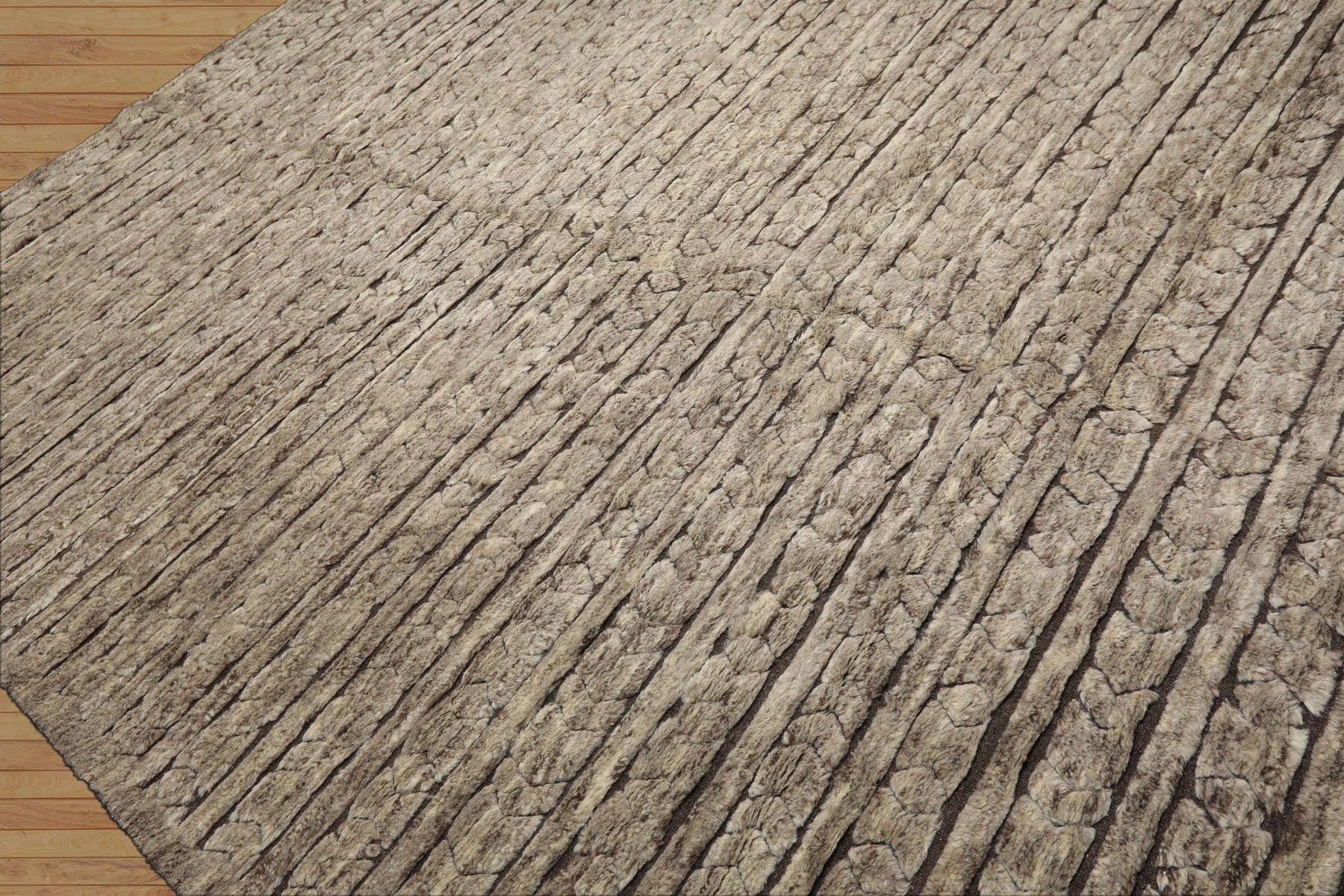 9x12 Beige, Brown, Color Hand Knotted Moroccan Wool Modern & Contemporary Oriental Rug