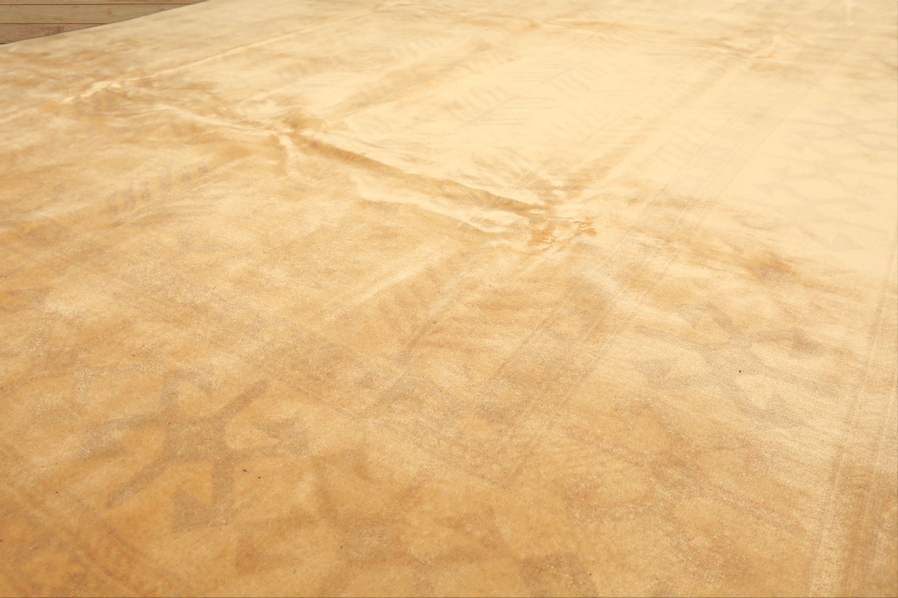 8x10 Tan, Beige, Gray Color Hand Knotted Oushak New Zealand Wool Transitional Oriental Rug
