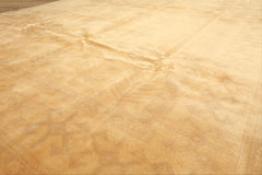 8x10 Tan, Beige, Gray Color Hand Knotted Oushak New Zealand Wool Transitional Oriental Rug