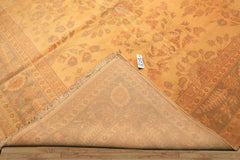 9x12 Beige, Celadon, Light Peach Color Hand Knotted Oushak Wool Traditional Oriental Rug