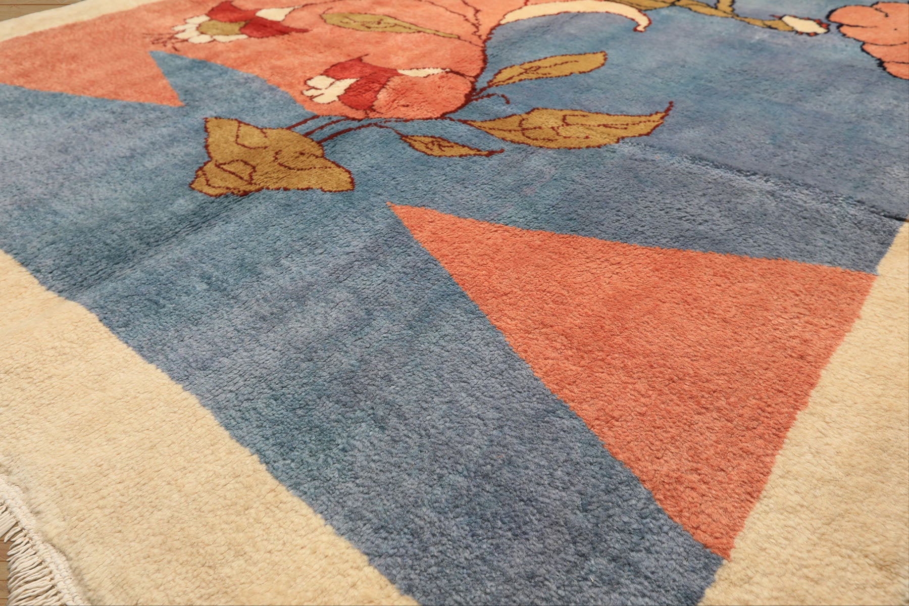 6x9 Blue, Blush, Lime Color Hand Knotted Gabbeh Wool Modern & Contemporary Oriental Rug