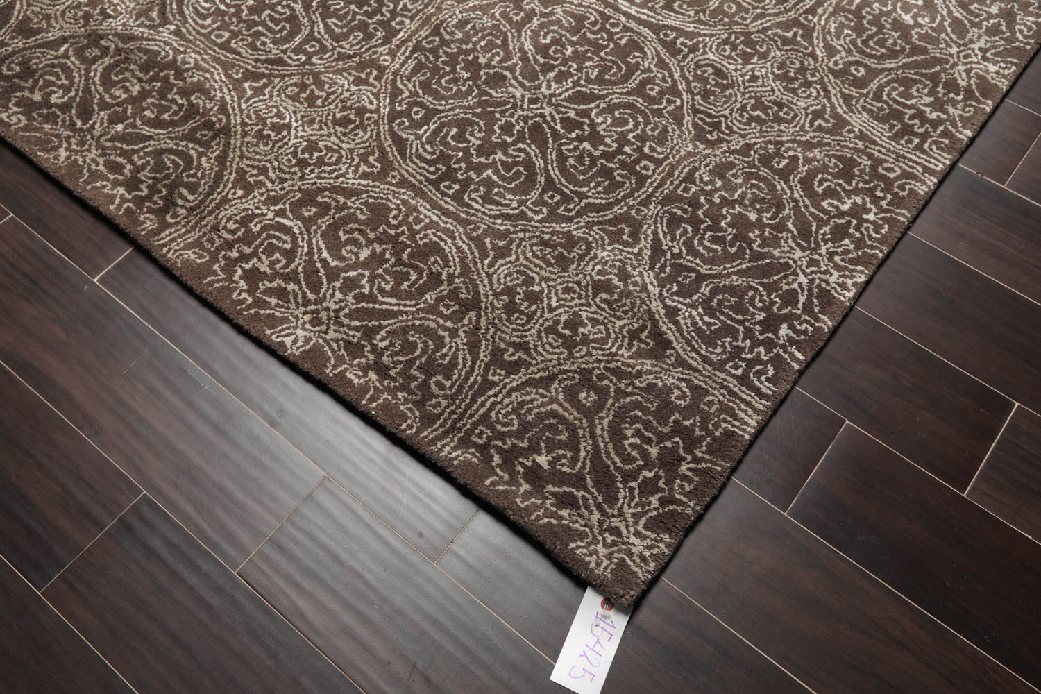 8x10 Brown, Beige, Color Hand Tufted All-Over Wool & Art Silk||Wool Transitional Oriental Rug