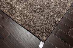 8x10 Brown, Beige, Color Hand Tufted All-Over Wool & Art Silk||Wool Transitional Oriental Rug