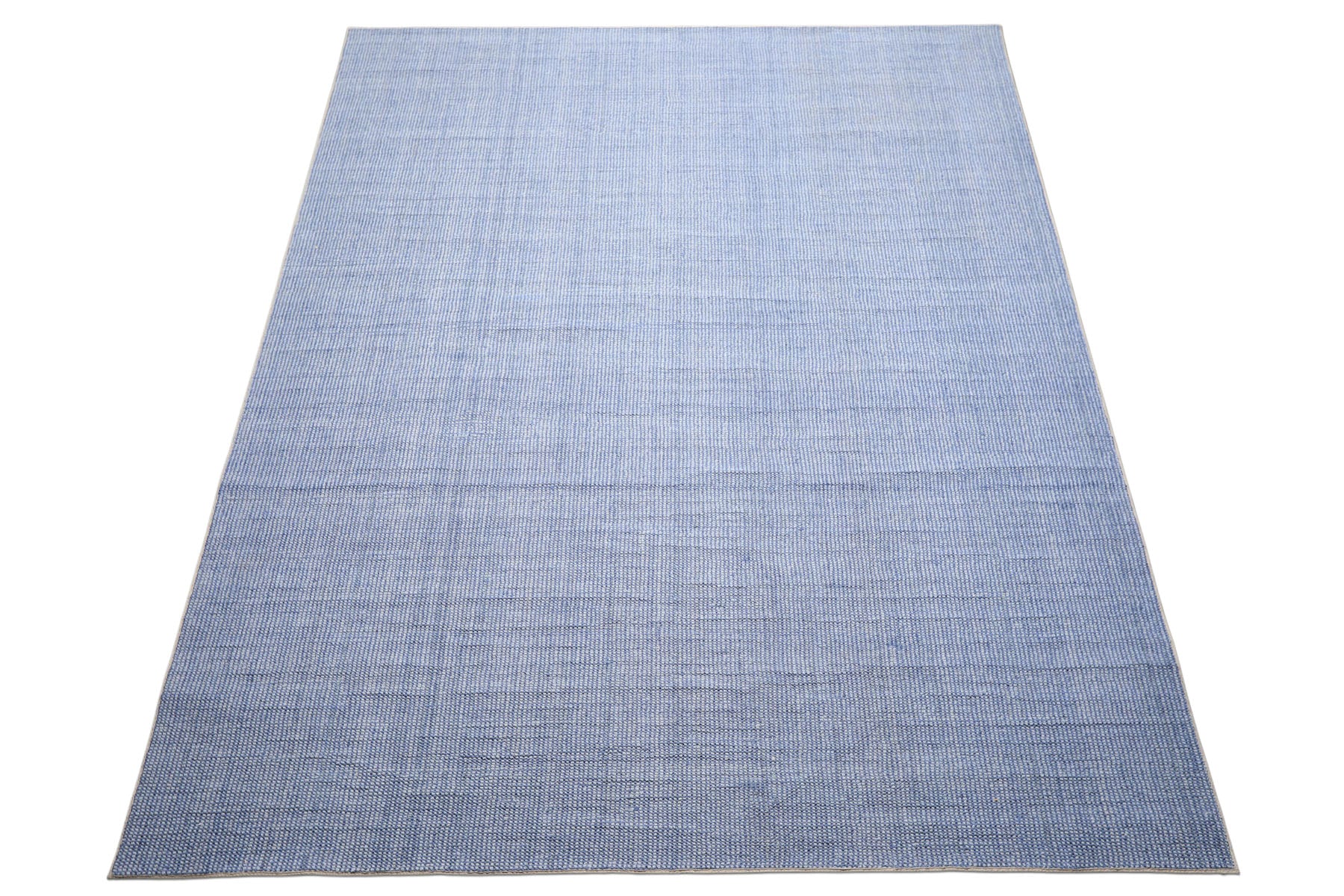 Multi Size Tone on Tone Blue Color Hand Loomed Berber Wool Contemporary Oriental Rug