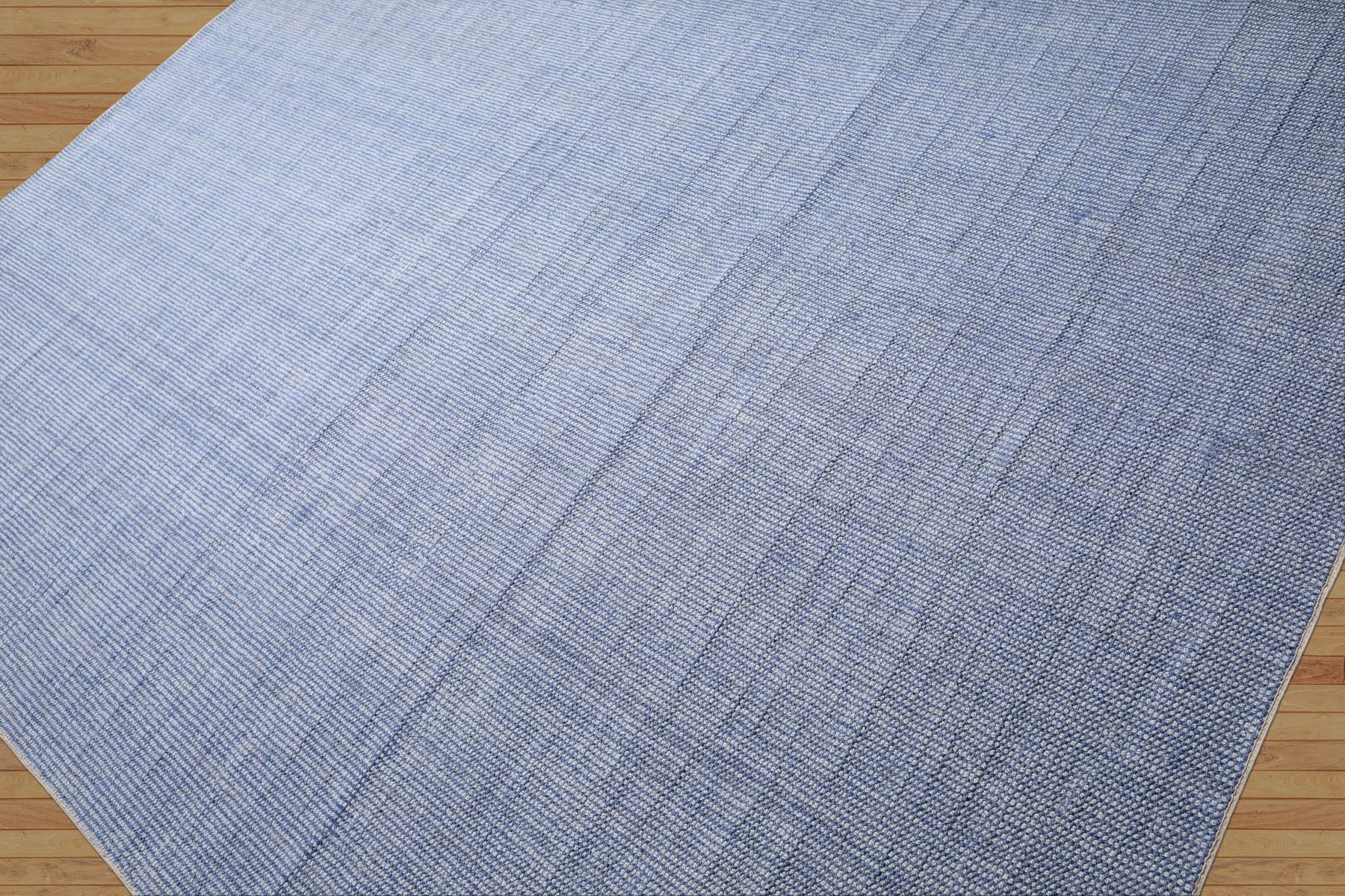 Multi Size Tone on Tone Blue Color Hand Loomed Berber Wool Contemporary Oriental Rug