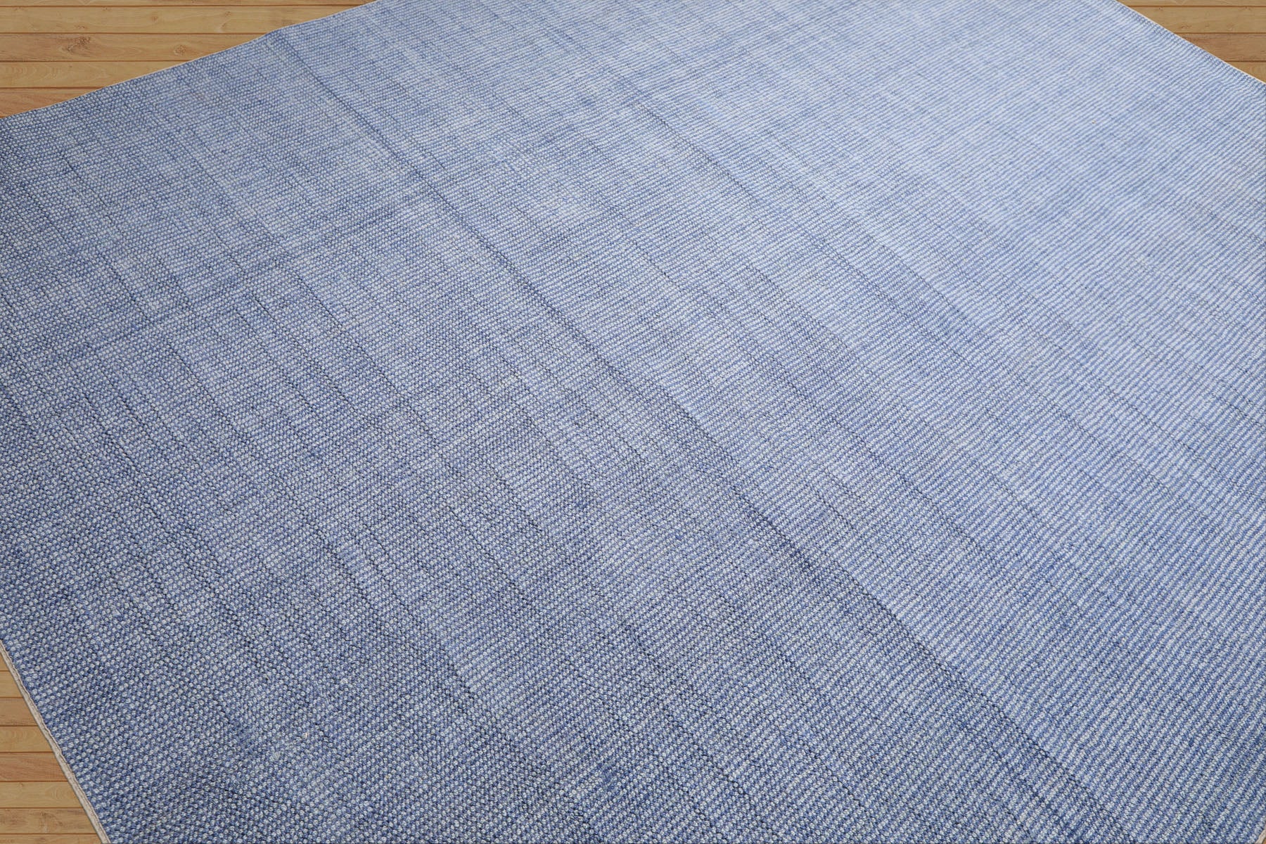 Multi Size Tone on Tone Blue Color Hand Loomed Berber Wool Contemporary Oriental Rug