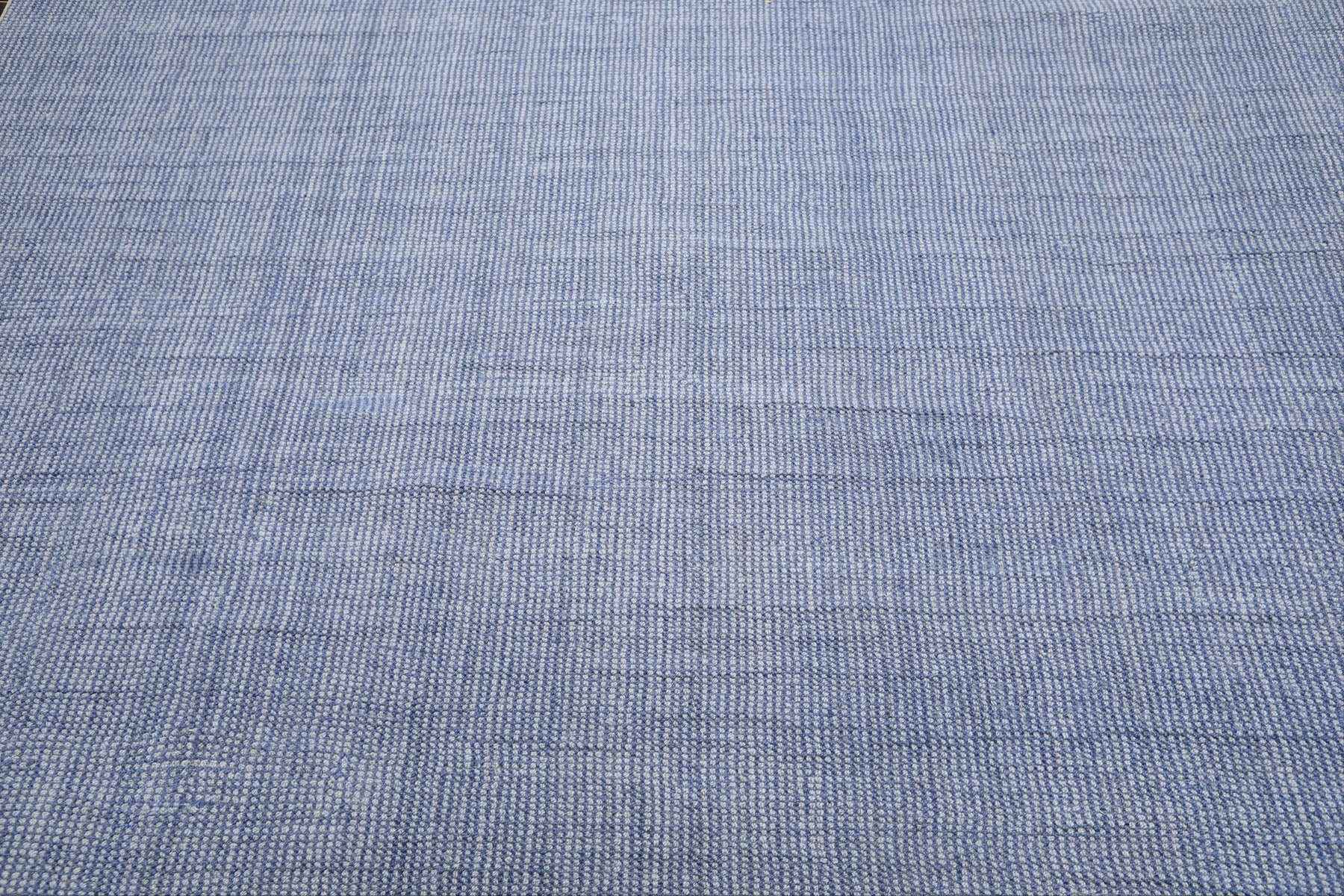 Multi Size Tone on Tone Blue Color Hand Loomed Berber Wool Contemporary Oriental Rug