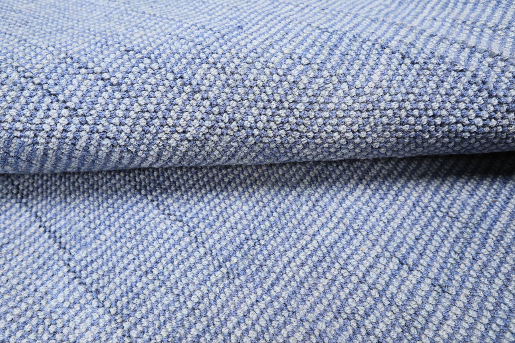 Multi Size Tone on Tone Blue Color Hand Loomed Berber Wool Contemporary Oriental Rug