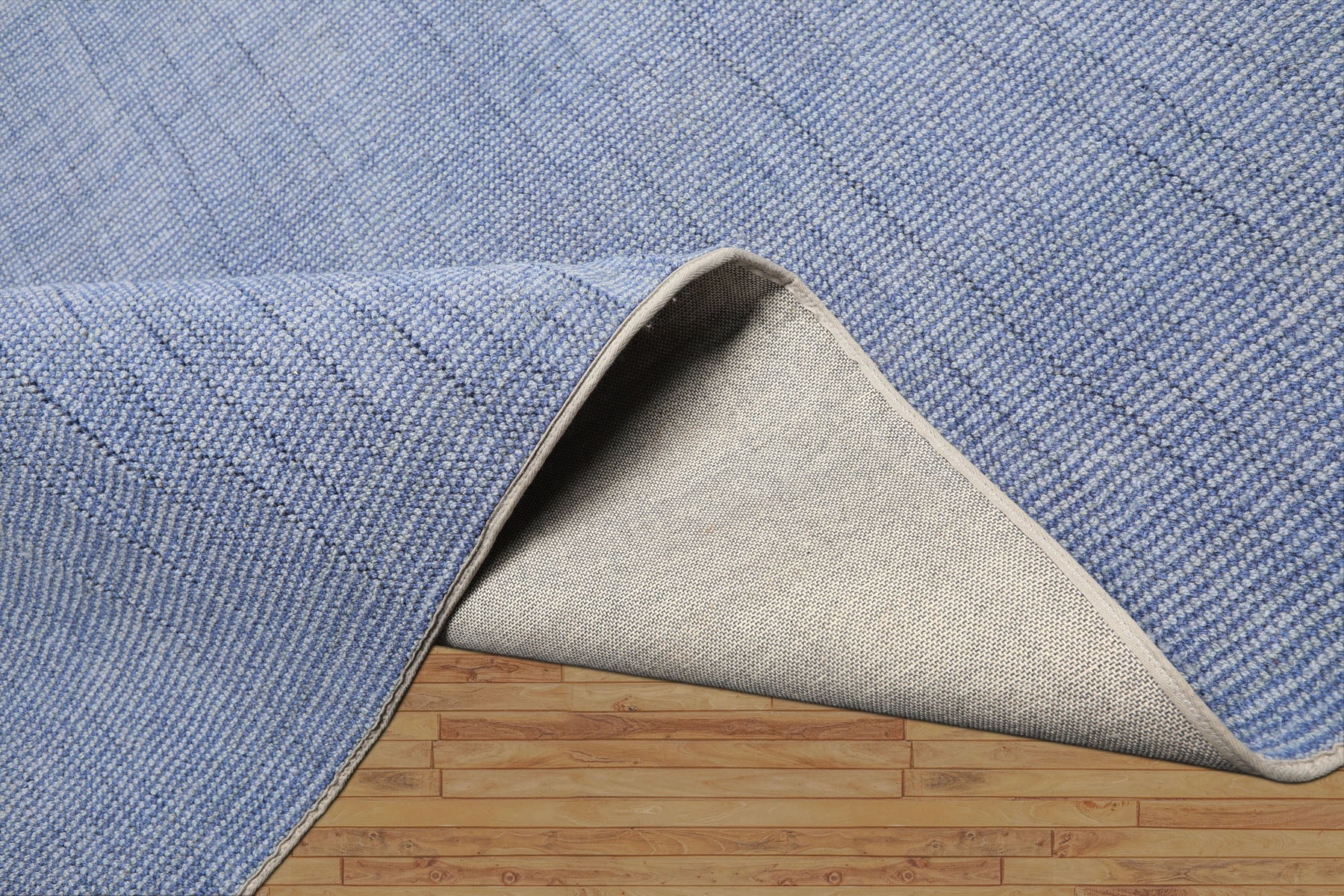 Multi Size Tone on Tone Blue Color Hand Loomed Berber Wool Contemporary Oriental Rug