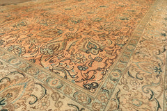 10x14 Peach, Beige, Celadon Color Hand Knotted Tabriz Wool Traditional Oriental Rug