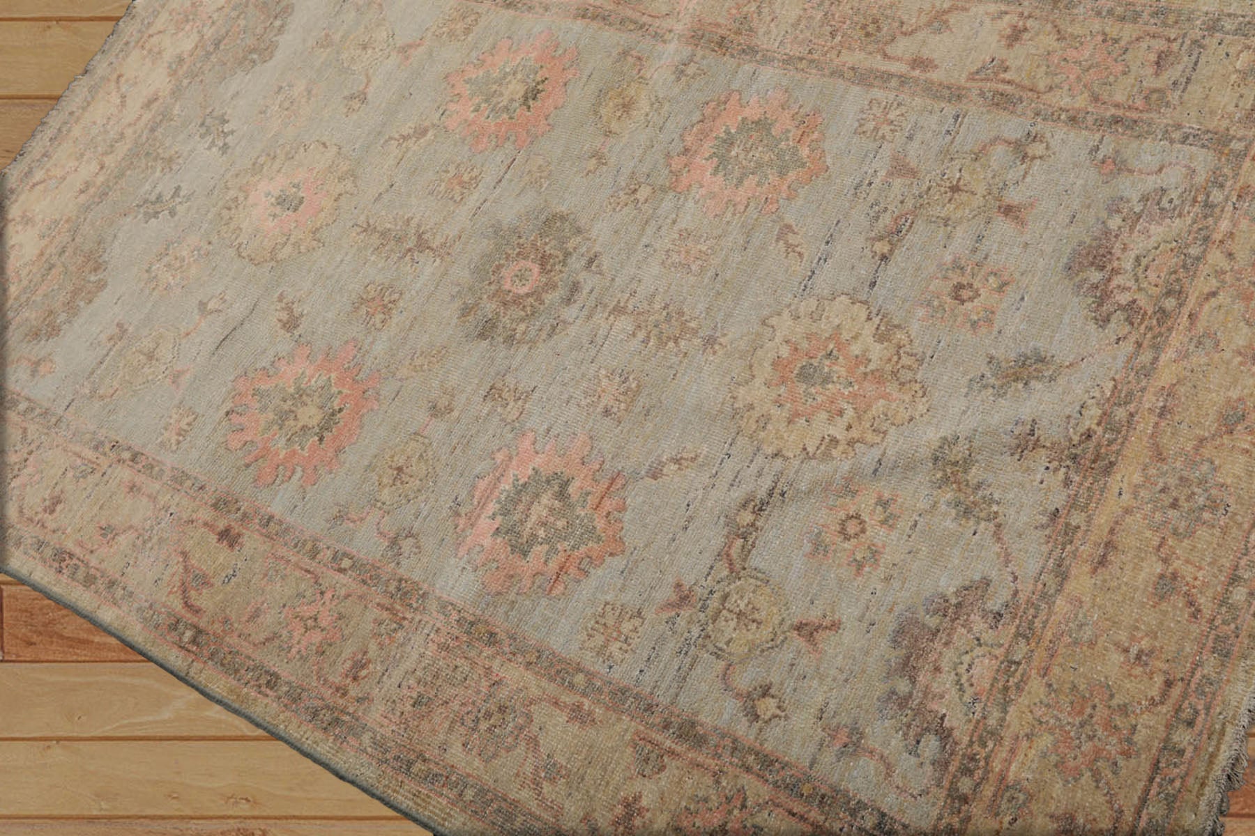 4x6 Mint, Pistacchio, Blush Color Hand Knotted Afghan Oushak 100% Wool Traditional Oriental Rug
