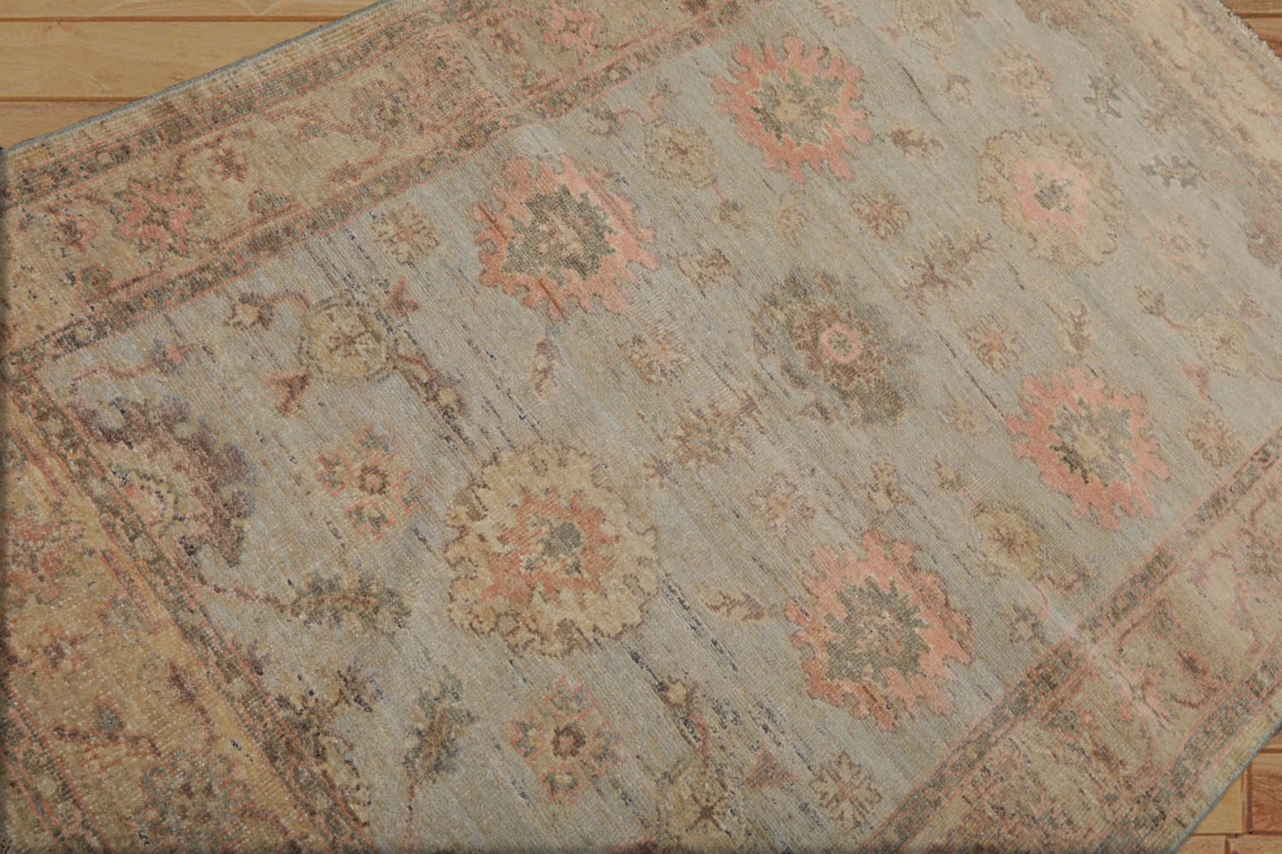 4x6 Mint, Pistacchio, Blush Color Hand Knotted Afghan Oushak 100% Wool Traditional Oriental Rug