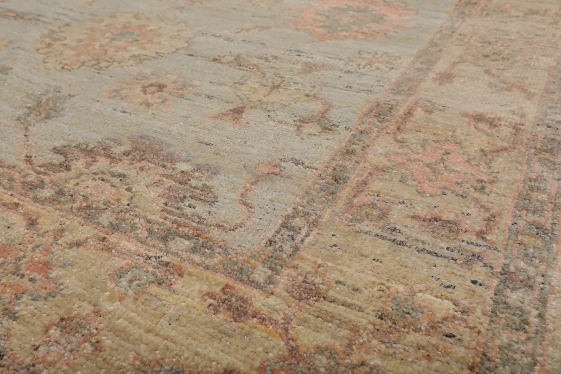 4x6 Mint, Pistacchio, Blush Color Hand Knotted Afghan Oushak 100% Wool Traditional Oriental Rug