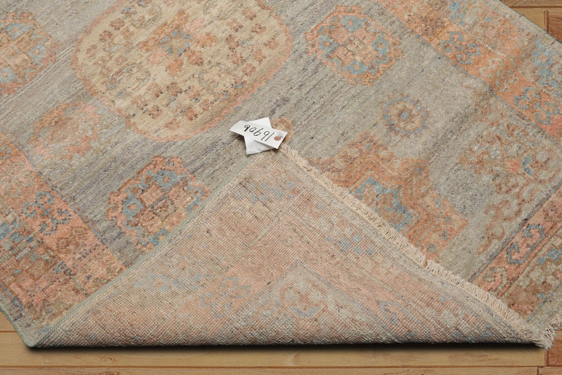 4x6 Mint, Blush, Beige Color Hand Knotted Afghan Oushak 100% Wool Traditional Oriental Rug