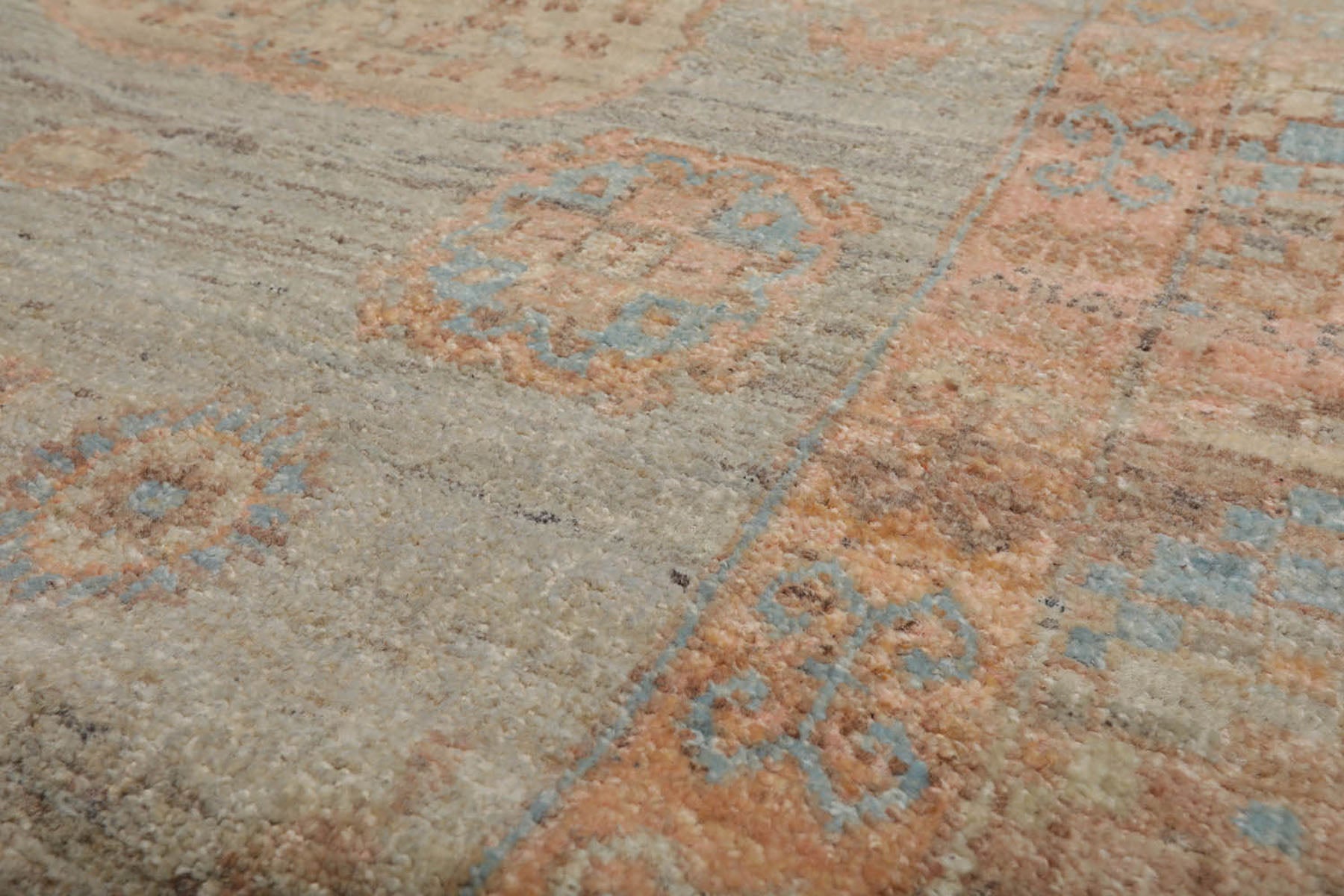 4x6 Mint, Blush, Beige Color Hand Knotted Afghan Oushak 100% Wool Traditional Oriental Rug