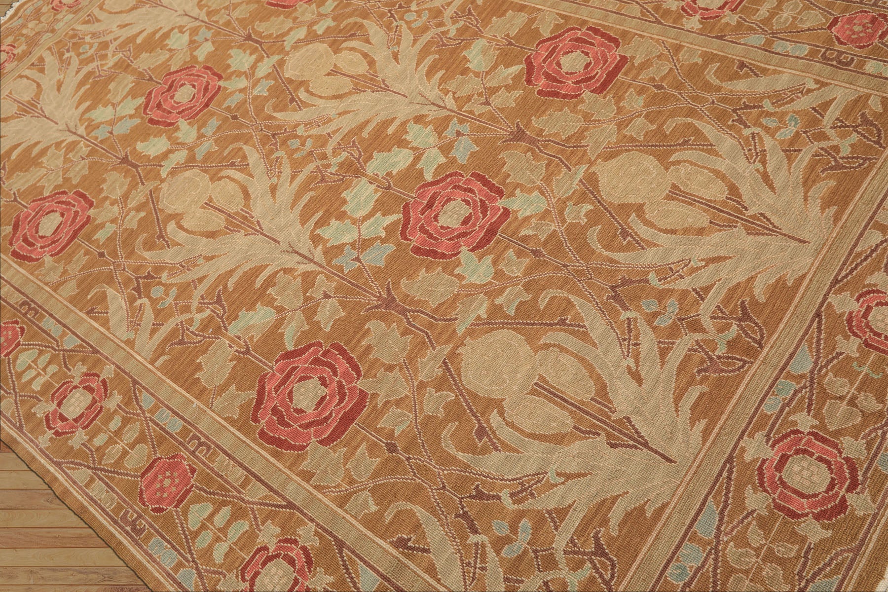 6x9 Gold, Tan, Beige Color Hand Knotted Nourison Nourmak Soumak Wool Arts & Crafts Oriental Rug