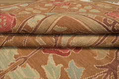 6x9 Gold, Tan, Beige Color Hand Knotted Nourison Nourmak Soumak Wool Arts & Crafts Oriental Rug