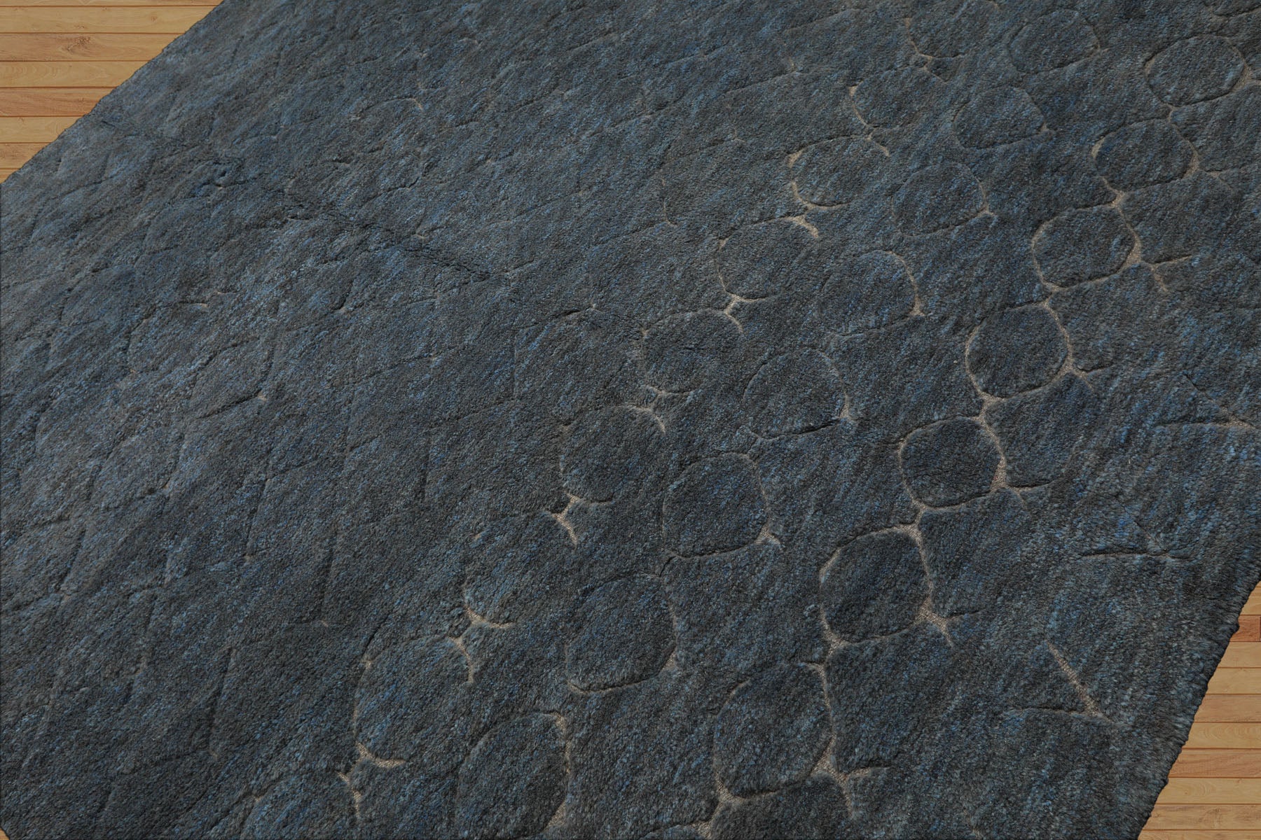 8x10 Gray, Denim, Color Hand Knotted Moroccan Wool Modern & Contemporary Oriental Rug