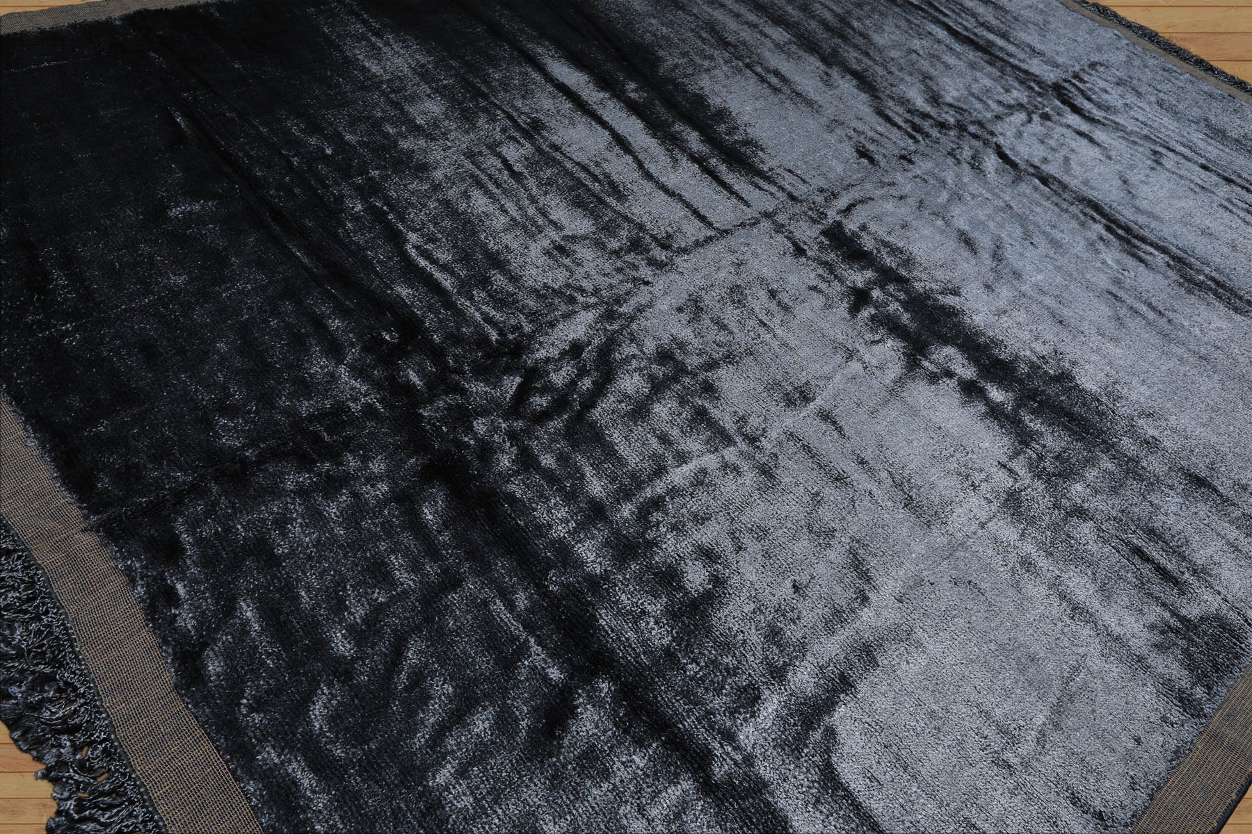 9x12 Slate, Beige, Color Hand knotted Tibetan Bamboo Silk Modern & Contemporary Oriental Rug