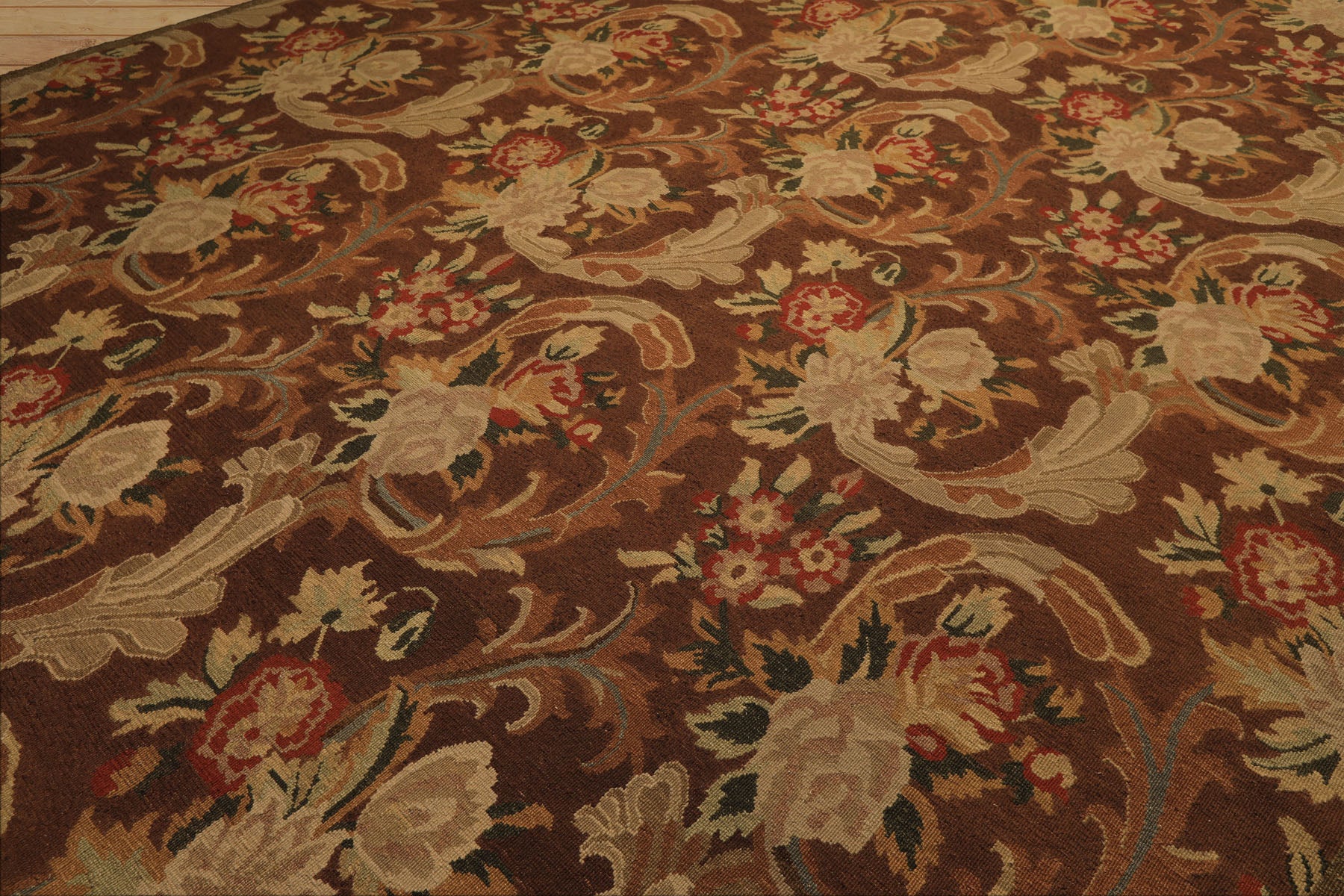 9x12 Brown, Burnt, Orange Color Hand Knotted Nourison Nourmak Soumak Wool Arts & Crafts Oriental Rug