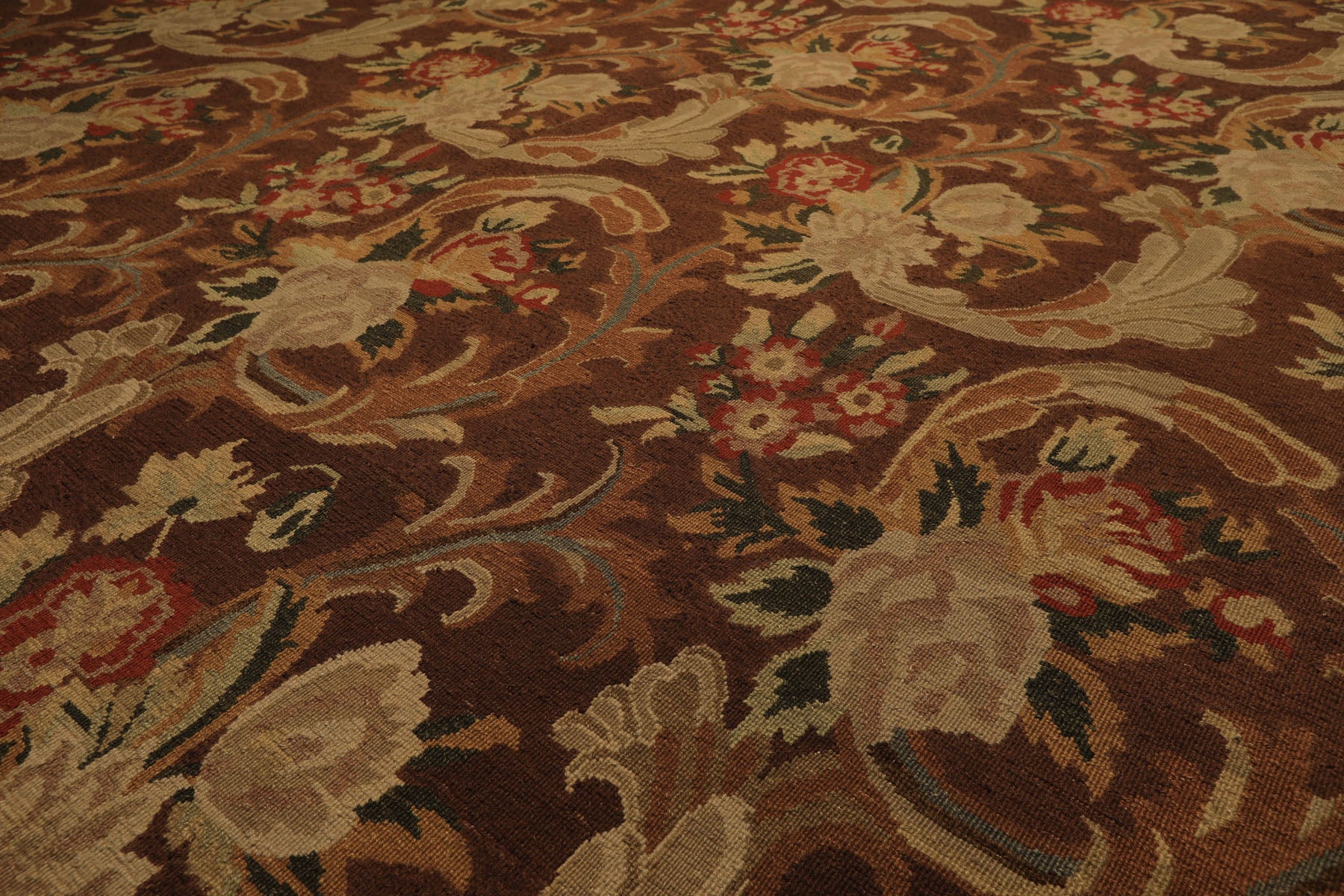 9x12 Brown, Burnt, Orange Color Hand Knotted Nourison Nourmak Soumak Wool Arts & Crafts Oriental Rug