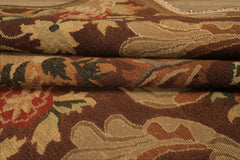 9x12 Brown, Burnt, Orange Color Hand Knotted Nourison Nourmak Soumak Wool Arts & Crafts Oriental Rug