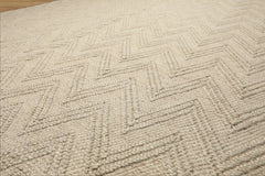 9x12 Tone on Tone Ivory, , Color Hand Knotted Tibetan Wool Modern & Contemporary Oriental Rug