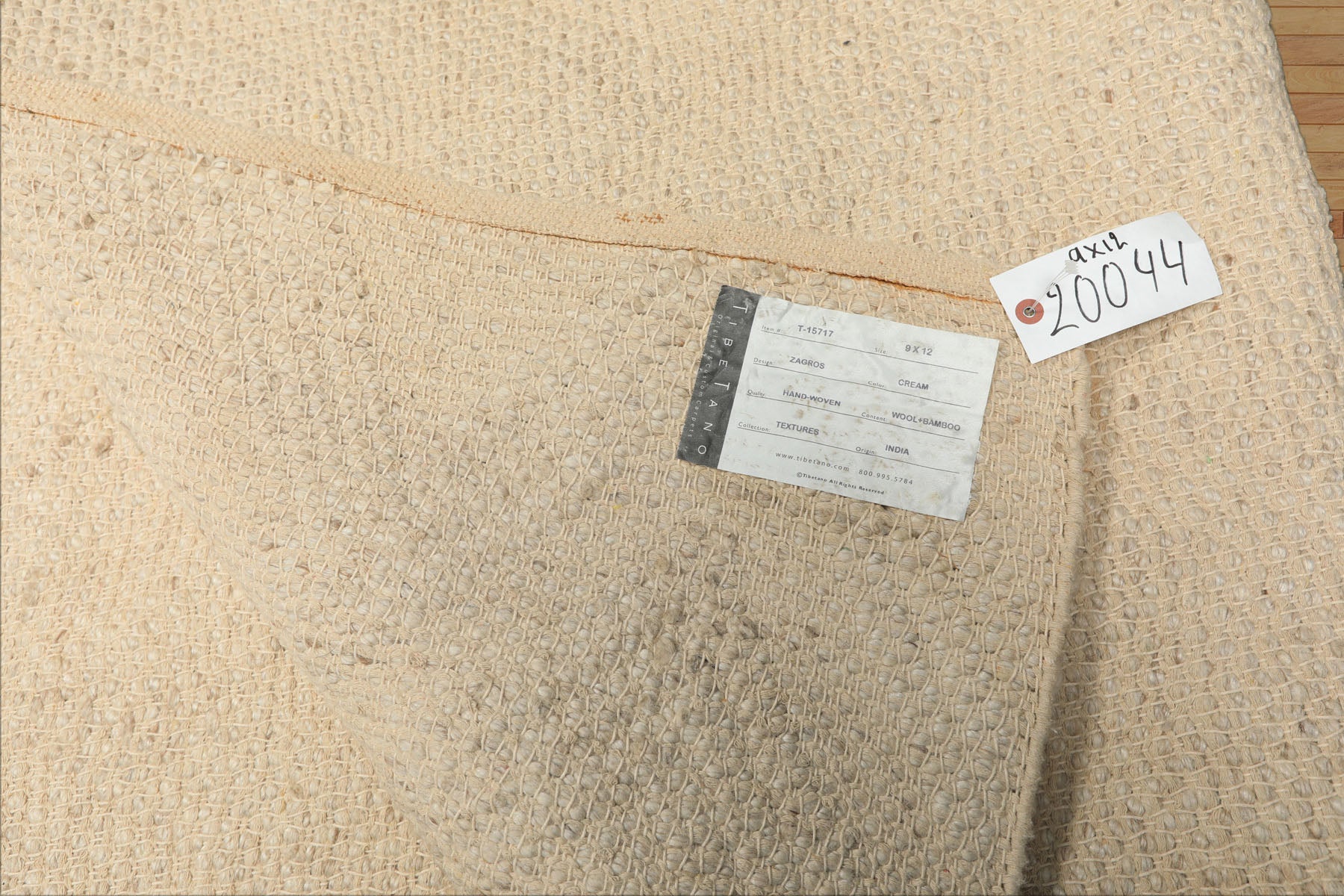 9x12 Tone on Tone Ivory, , Color Hand Knotted Tibetan Wool Modern & Contemporary Oriental Rug