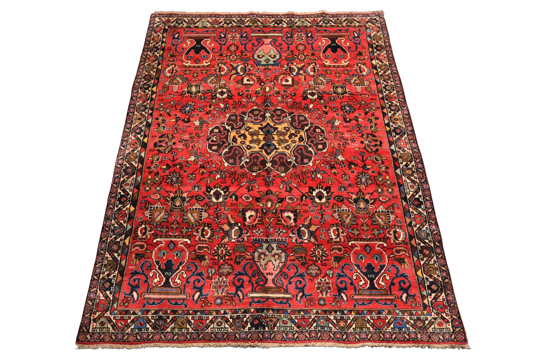 6x9 Rose, Peach, Gray Color Hand Knotted Tabriz Wool Traditional Oriental Rug