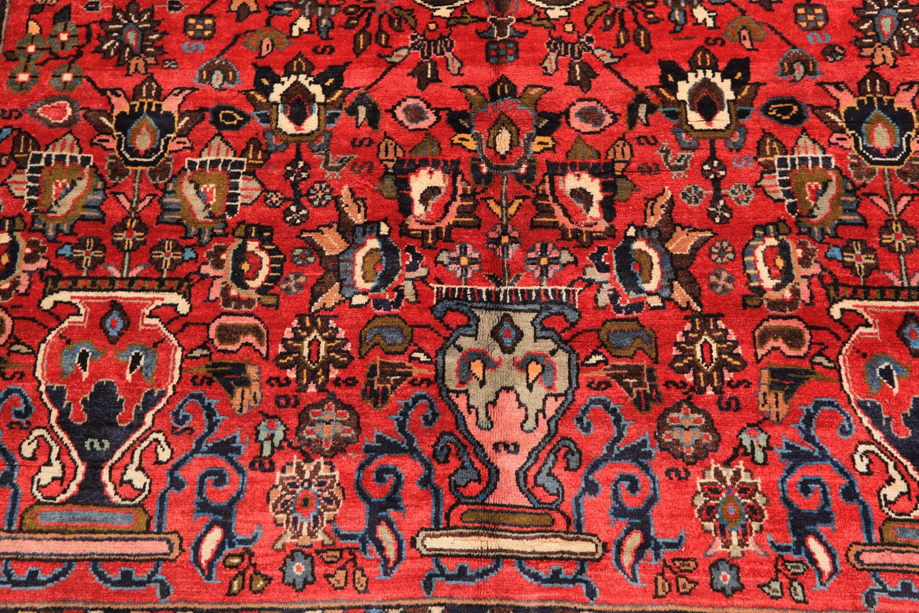 6x9 Rose, Peach, Gray Color Hand Knotted Tabriz Wool Traditional Oriental Rug