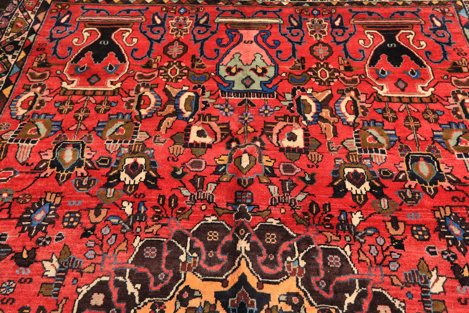 6x9 Rose, Peach, Gray Color Hand Knotted Tabriz Wool Traditional Oriental Rug