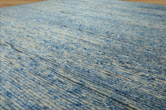 10x14 Blue, Ivory, Color Hand Knotted Moroccan Wool Modern & Contemporary Oriental Rug