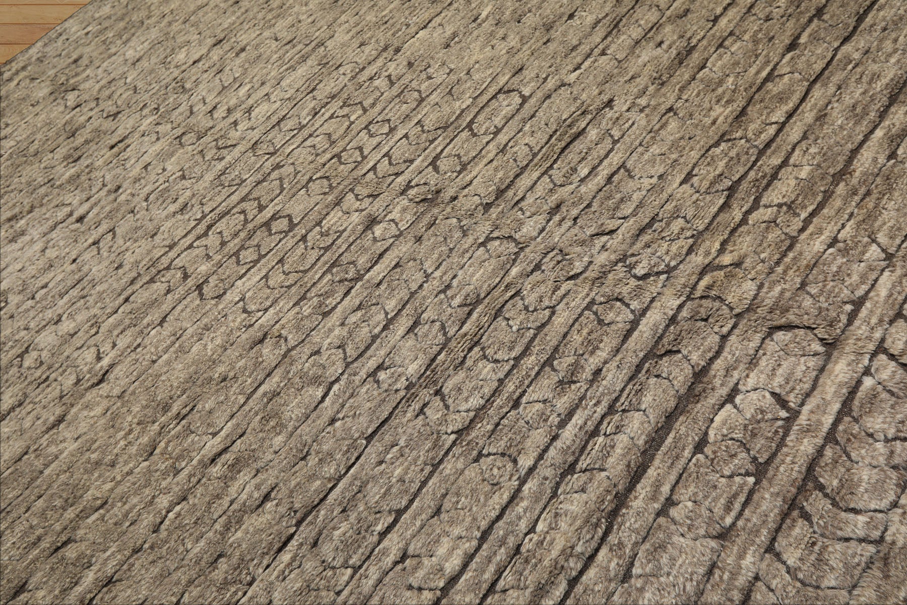 10x14 Ivory, Mocha, Color Hand Knotted Moroccan Wool Modern & Contemporary Oriental Rug