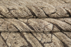 10x14 Ivory, Mocha, Color Hand Knotted Moroccan Wool Modern & Contemporary Oriental Rug