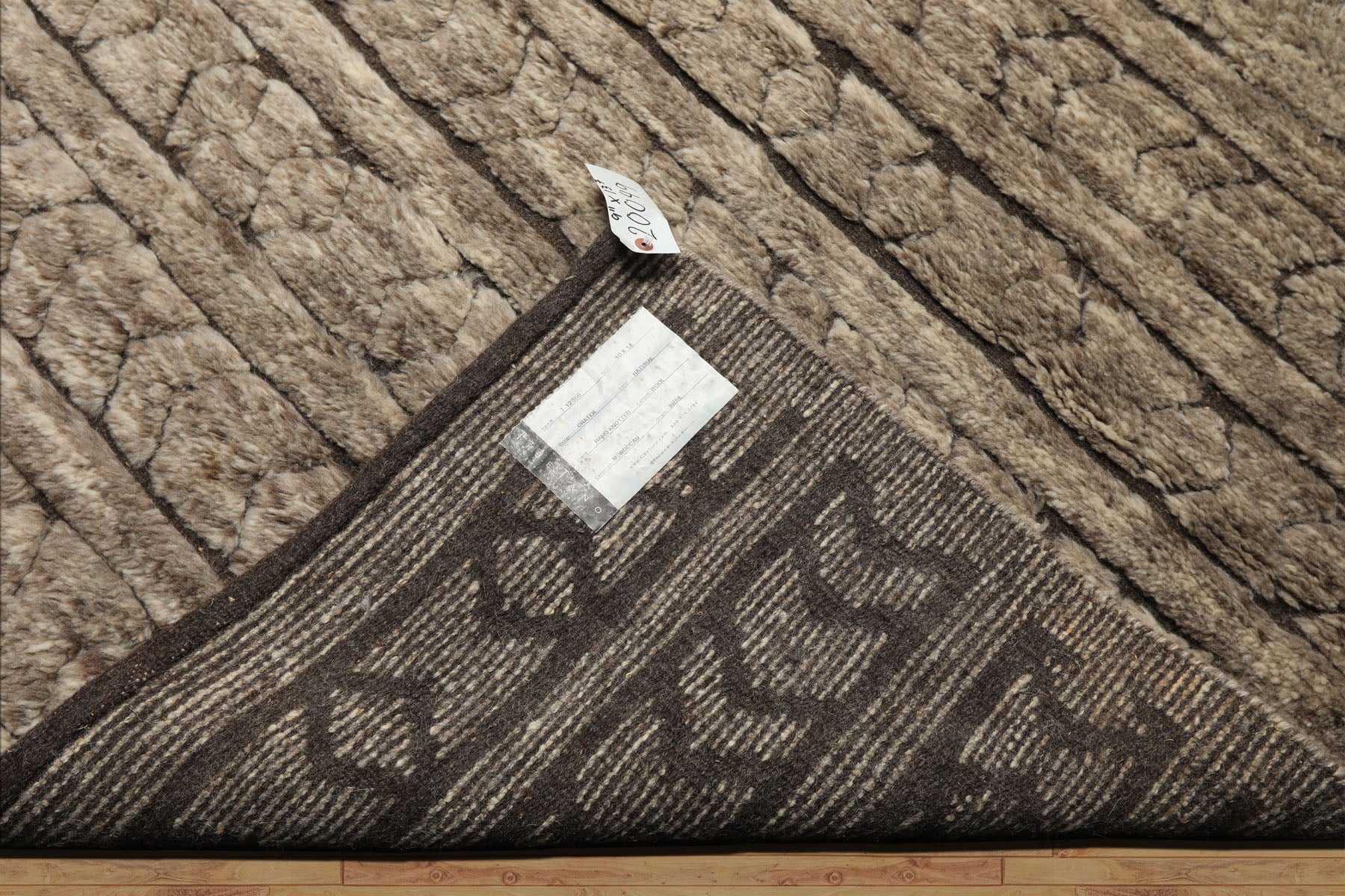 10x14 Ivory, Mocha, Color Hand Knotted Moroccan Wool Modern & Contemporary Oriental Rug