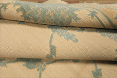 8x10 Ivory, Aqua, Light Gold Color Hand Knotted Nourison Nourmak Soumak Wool & Silk Transitional Oriental Rug