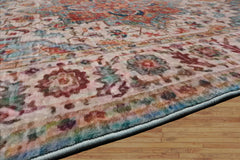 Multi Size  Aqua Beige Rust Color Machine Made Flatweave Polyester Traditional Oriental Rug