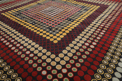 7x8 Dark Gray, Gold, Red Color Hand Knotted Tibetan Wool Modern & Contemporary Oriental Rug