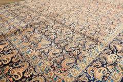 6x9 Navy, Ivory, Blue Color Hand Knotted Khorassan Wool Traditional Oriental Rug