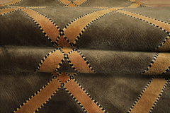 8x10 Mossy Green, Caramel, Tan Color Hand Knotted Tibetan Wool Transitional Oriental Rug