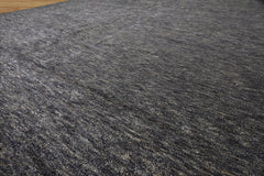 10x14 Gray, Slate, Blue Color Hand Knotted Tibetan Wool & Bamboo Silk Modern & Contemporary Oriental Rug