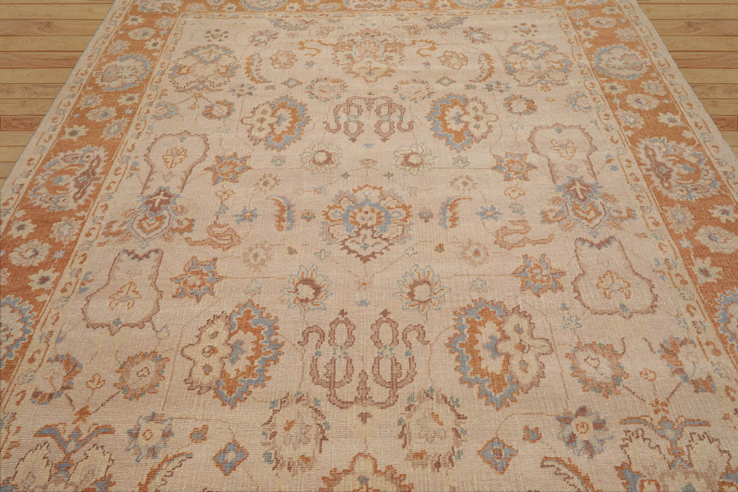 Amayrani LoomBloom Traditional Oushak Wool Oriental Area Rug in Tan 8'2''x9'9" – Handcrafted Perfection