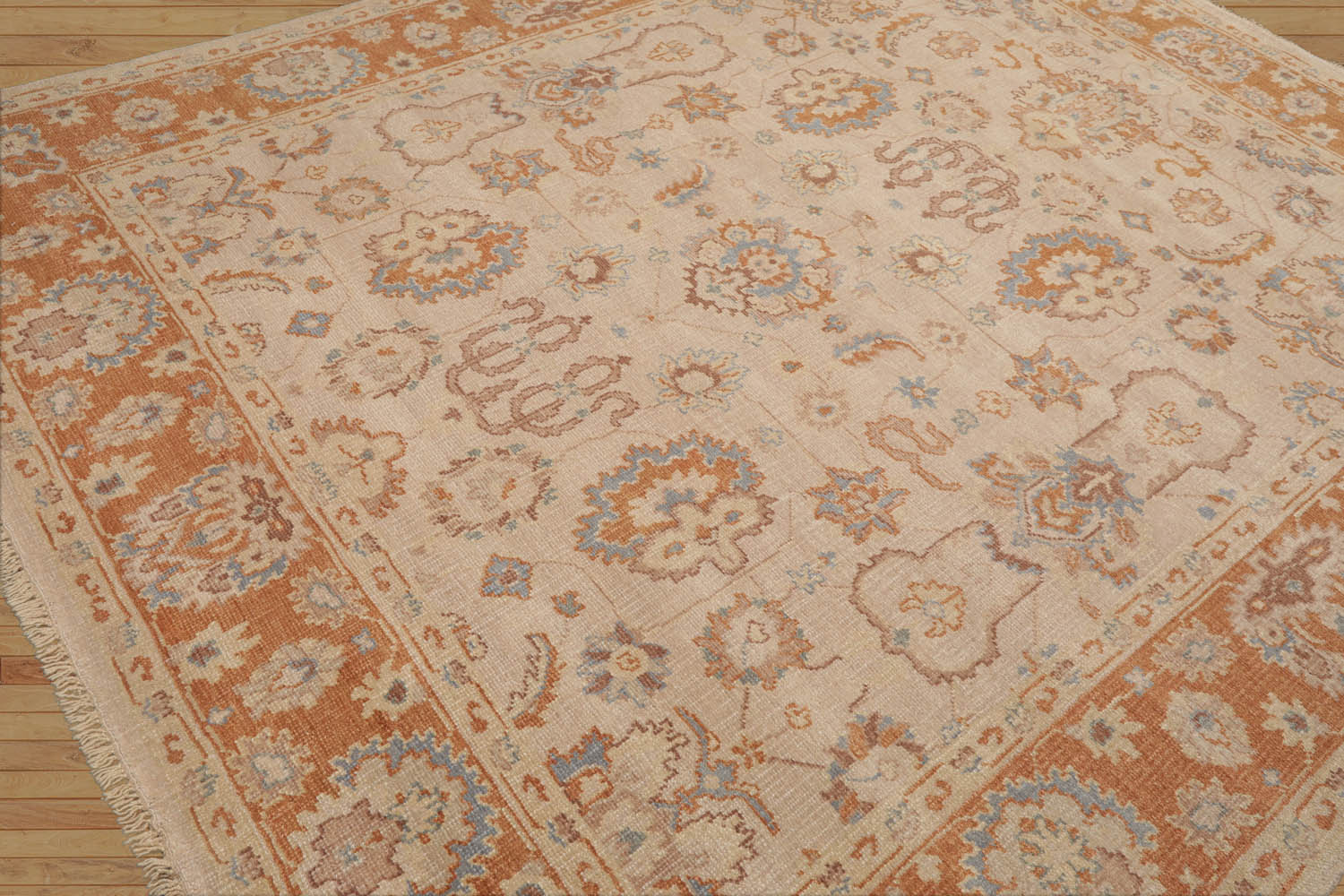 Amayrani LoomBloom Traditional Oushak Wool Oriental Area Rug in Tan 8'2''x9'9" – Handcrafted Perfection