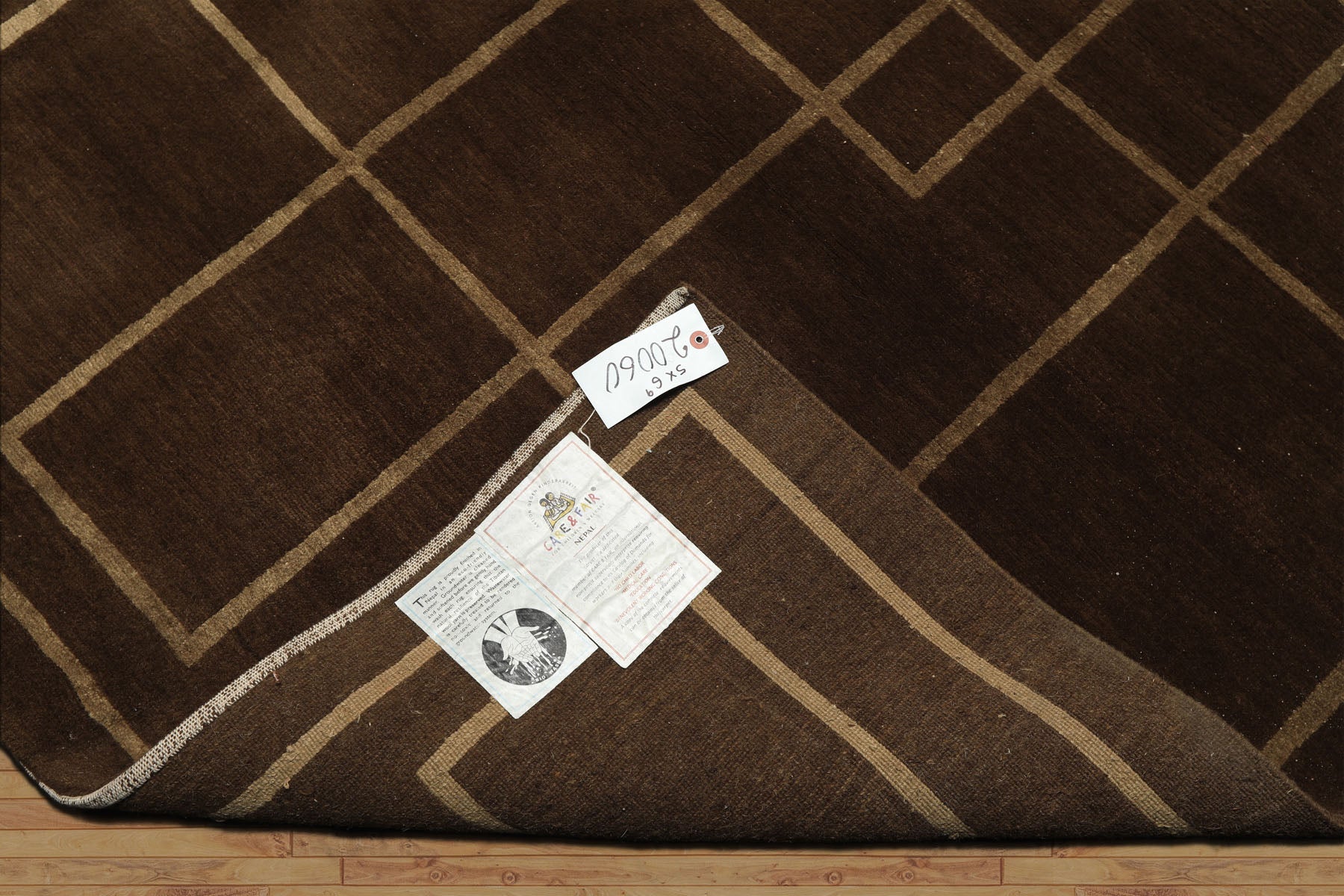 5x7 Brown, Gold, Color Hand Knotted Tibetan Wool & Silk Art Deco Oriental Rug